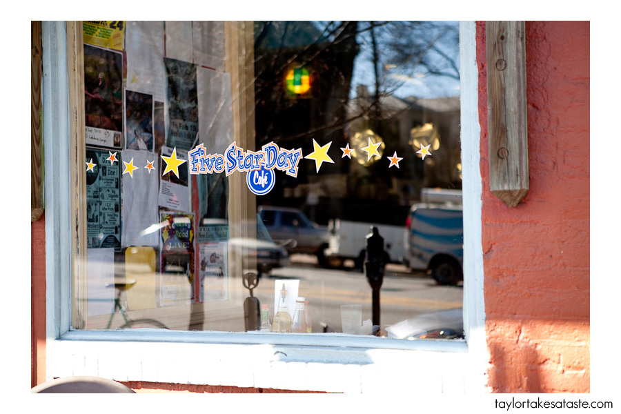 Sign on the window