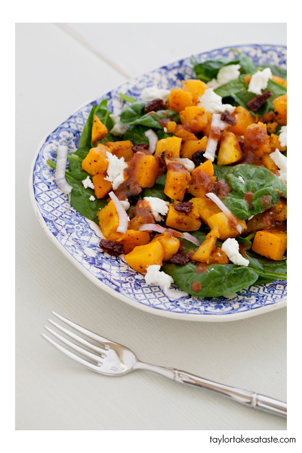Roasted Squash and Spinach Salad