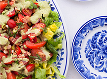 BLT Salad with Creamy Pesto Dressing