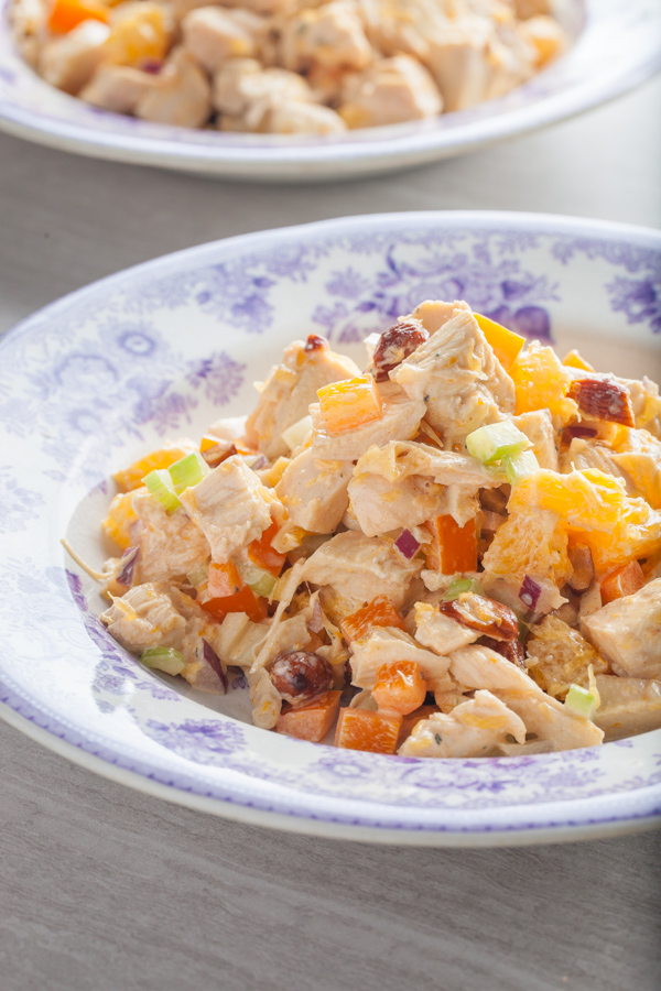 Orange Almond Chicken Salad with Creamy Orange Dressing