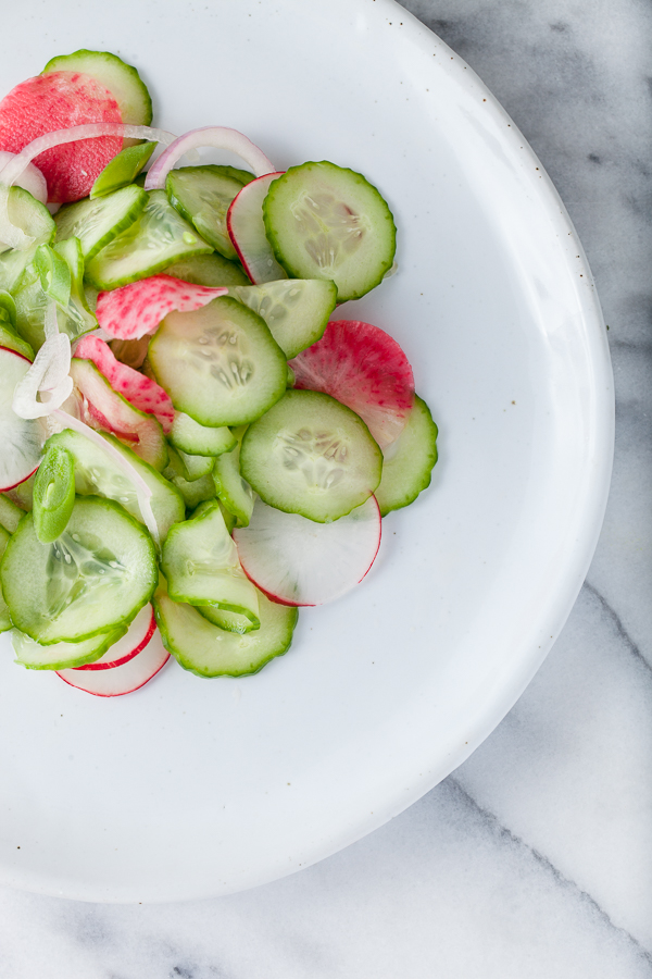 spring cucumber salad plate